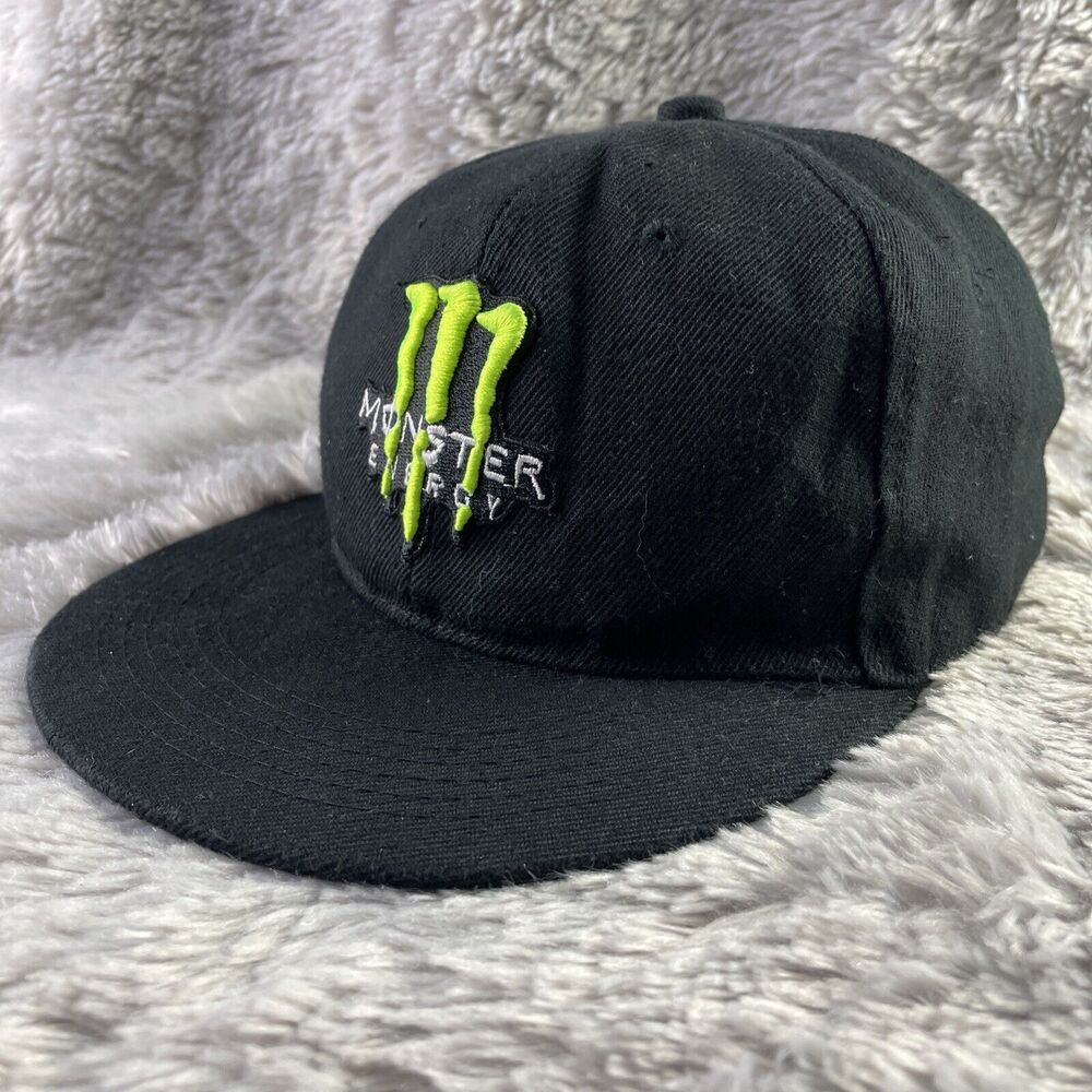 Monster Energy Hat Cap Needlecord Original Black Fitted 6 3/4 Pincord Corduroy